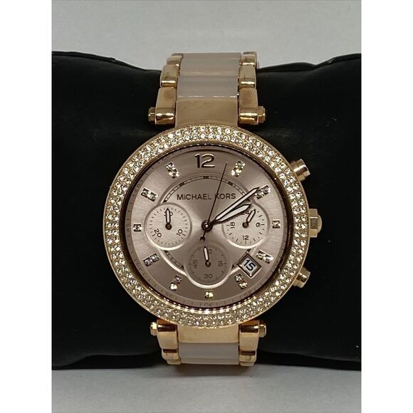 Michael Kors Parker MK5896 Womens Stainless Steel Analog Dial Quartz Watch WO303 - Picture 1 of 12